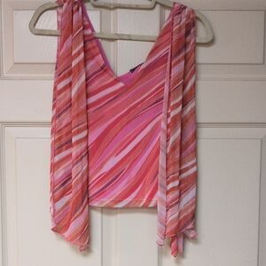 Heart Moon Star Vivid Pink and Orange Tank Top